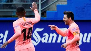 Sepasang Gol Lionel Messi Tutup Laga Barcelona Musim Ini